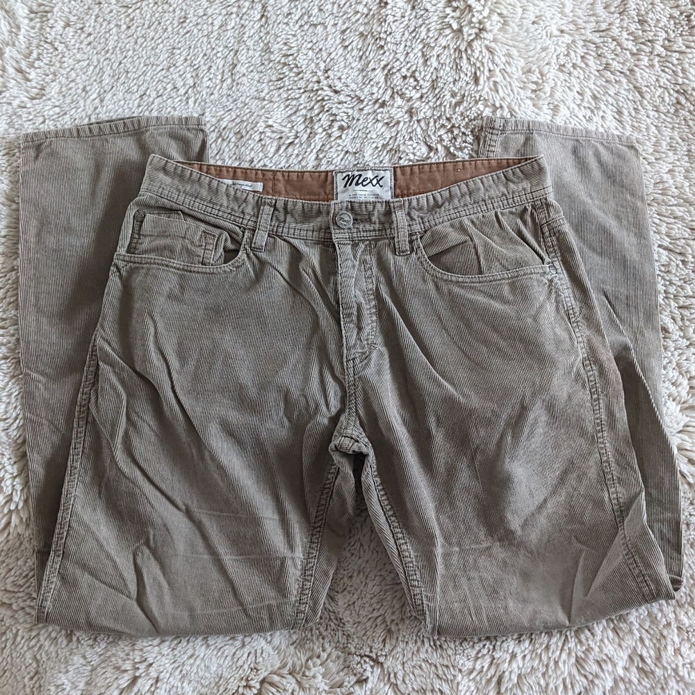 High Waisted Tan Mexx Corduroy Pants W33 L34